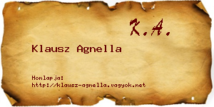 Klausz Agnella névjegykártya